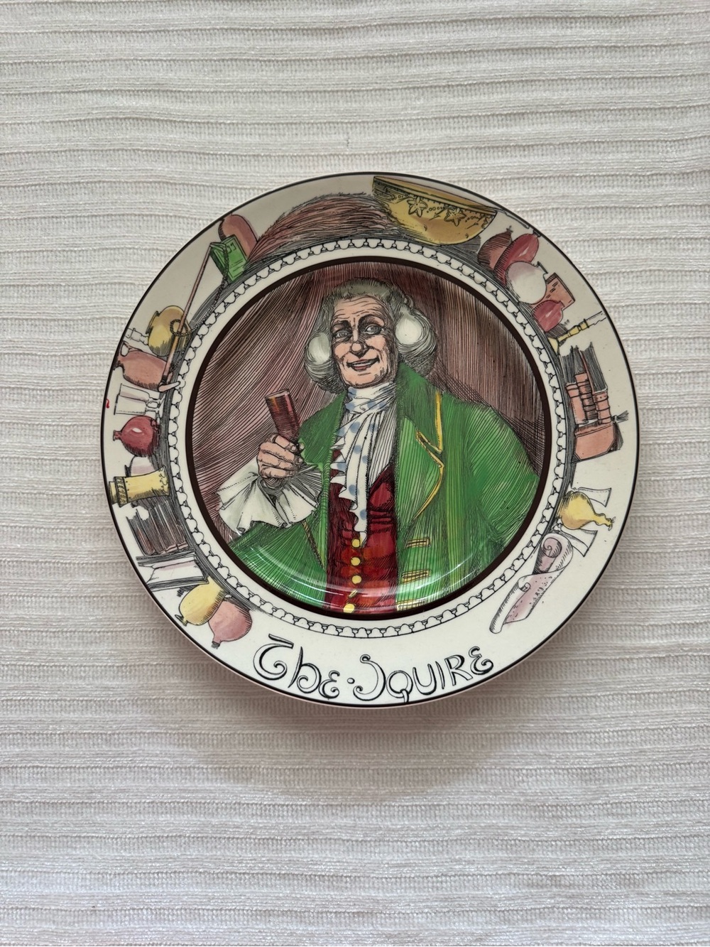 Royal Doulton Plate 'The Squire' – Green & Red Accented Portrait
